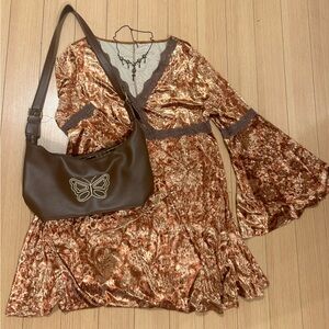 Velvet Bell Sleeve Dress